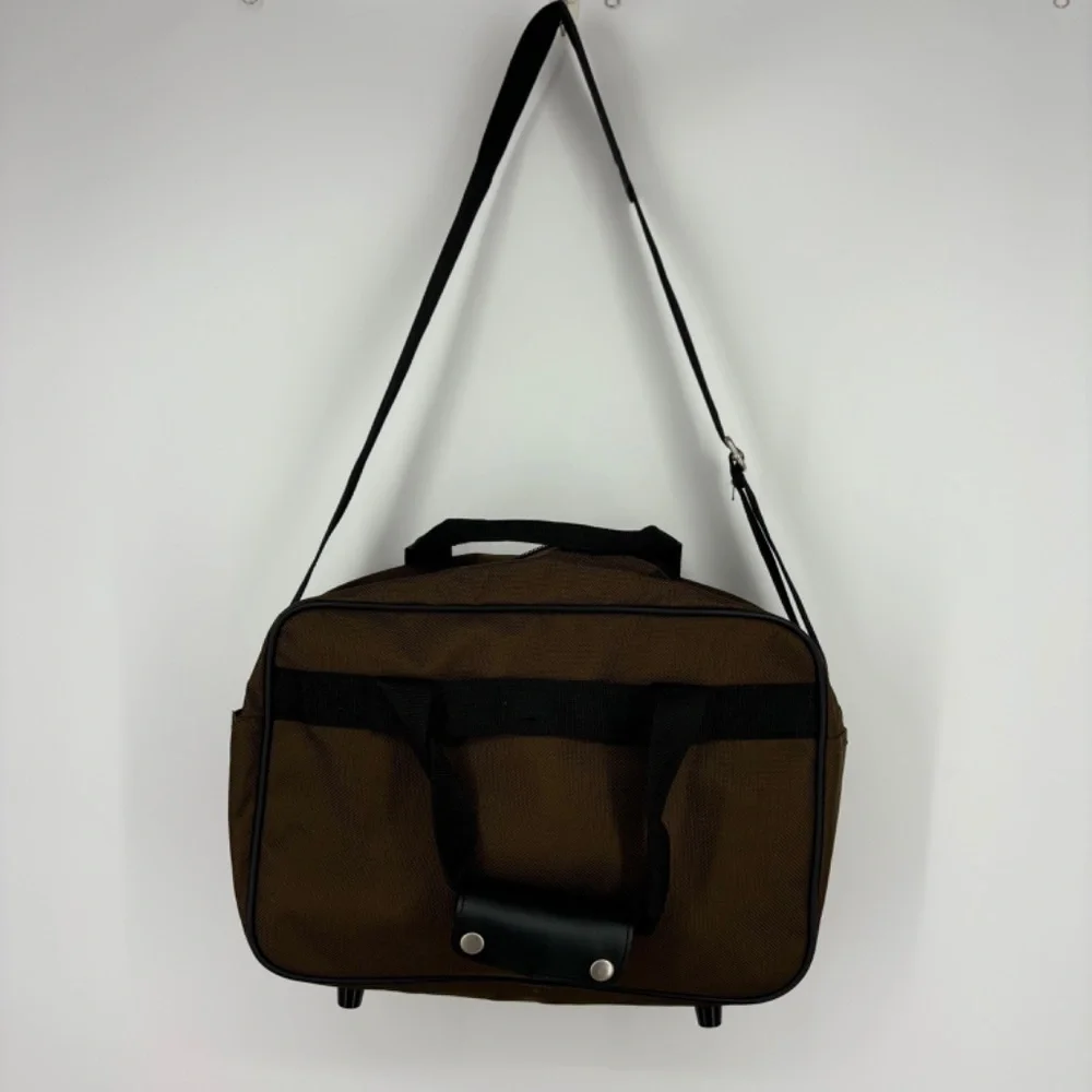 Dockers Small Size Carry On Travel Bag Brown Removable Shoulder Strap Zip Pocket